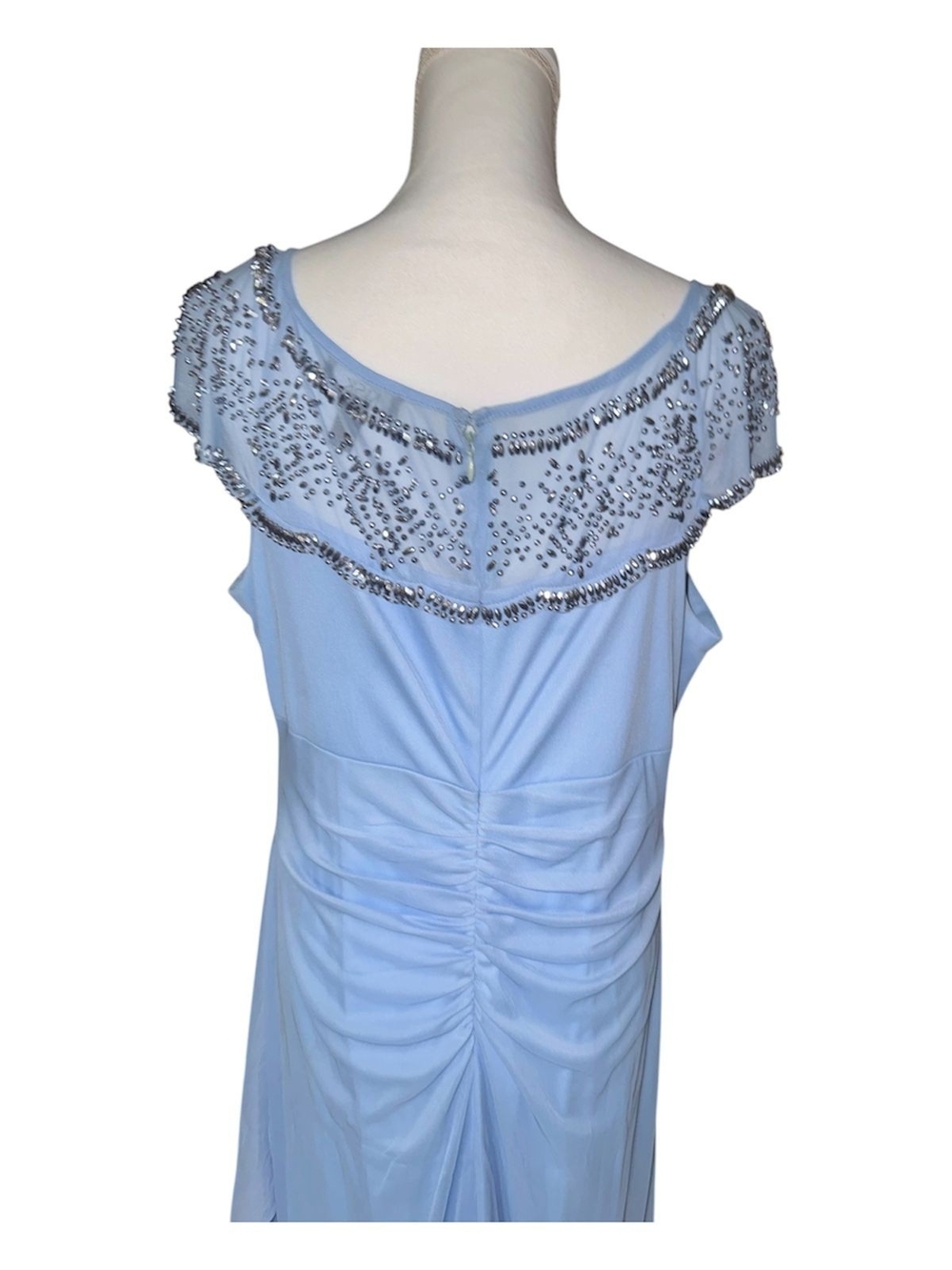 MSK Light Blue One-Shoulder Beaded Evening Gown - Picture 4 of 4